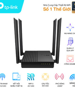 Bộ phát wifi TP-Link Archer C64 (Chuẩn AC/ 1200Mbps/ 4 Ăng-ten ngoài/ Wifi Mesh/ 25 User)